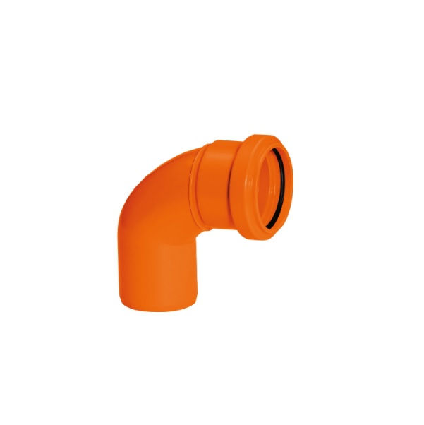 Curva PVC 90G Curta 50 mm Silentium Laranja Esgoto