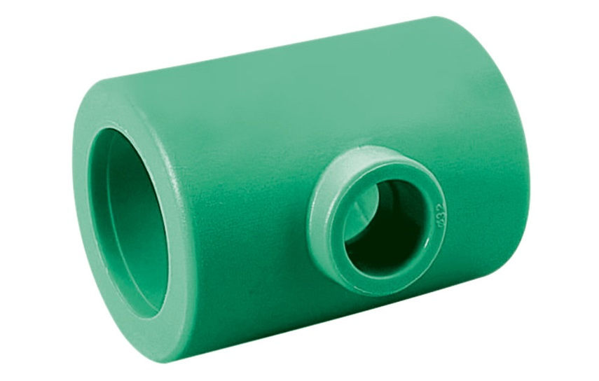 Te Fêmea/Fêmea/Fêmea Redução Central 90x75x90 mm PPR Verde Água Quente