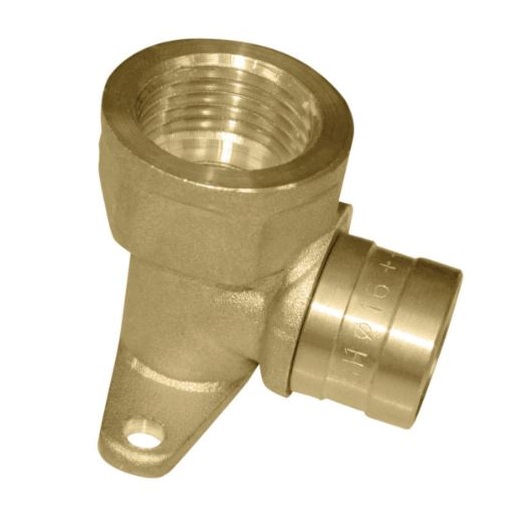 Joelho Metálico 90G Roscável Base Fixa 25 mmX1/2" PEX Água Quente