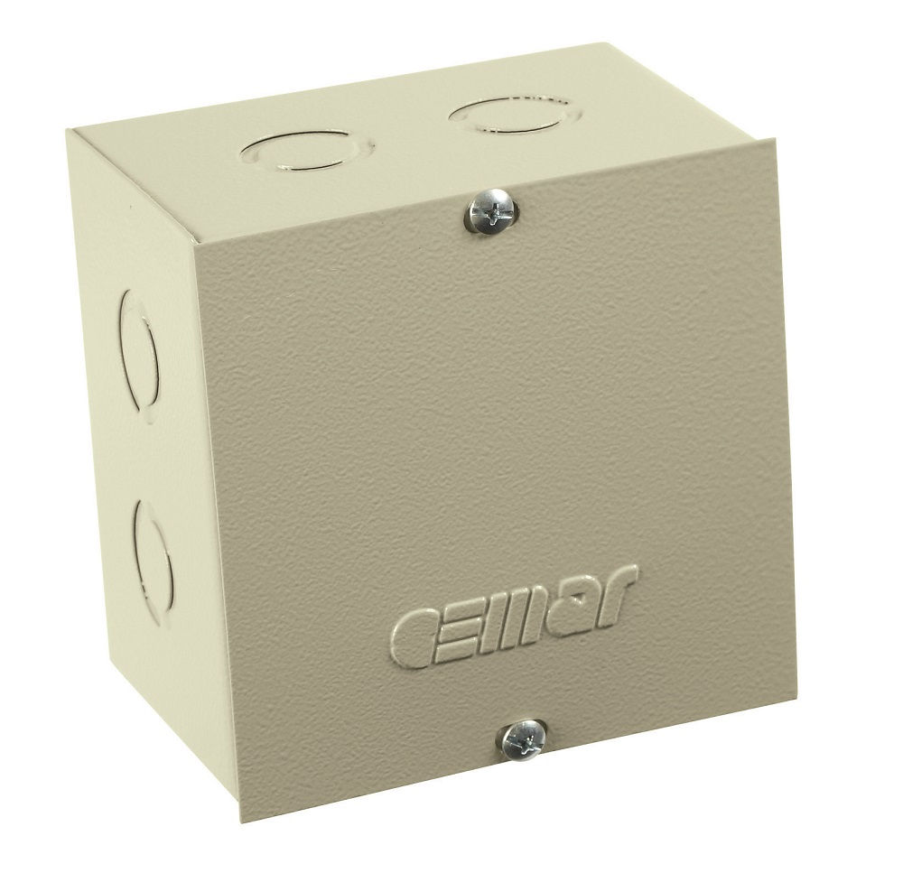 Caixa Passagem Sobrepor Chapa 125x125x82 mm Fixo Bege com Pintura