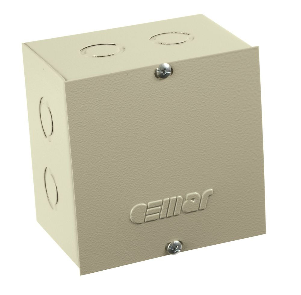 Caixa Passagem Sobrepor Chapa 150x150x80 mm Fixo Bege com Tampa PF