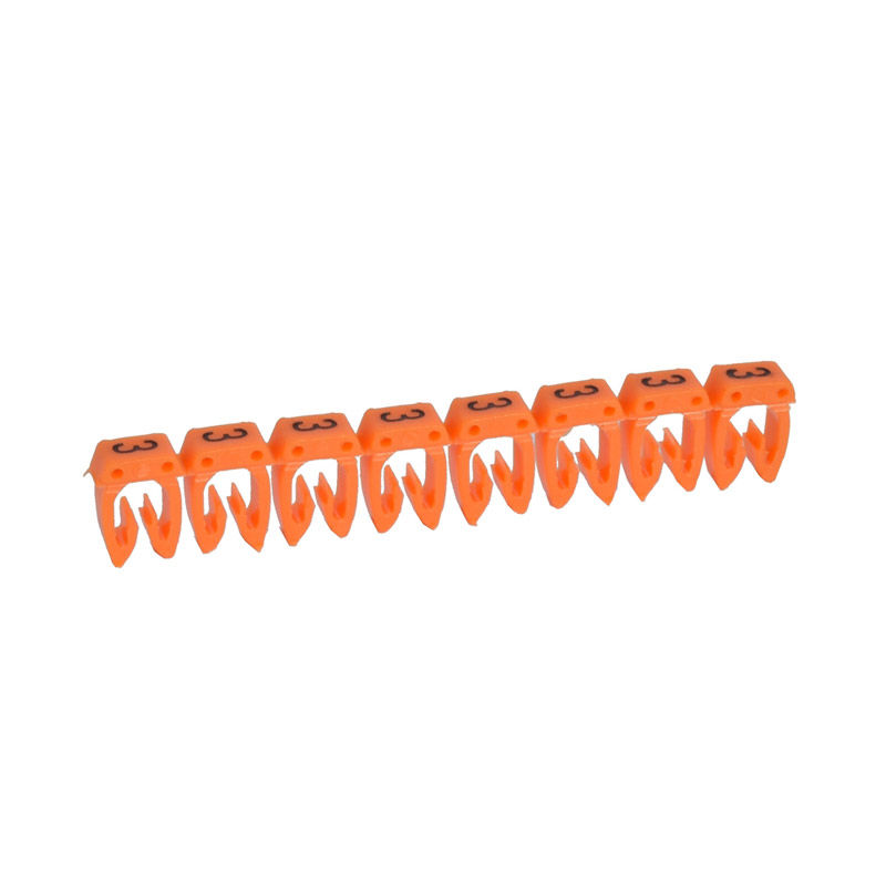 Marcador Identificador Anilha PVC Número 3 para Cabos 0,50-1,50 mm² Laranja NR10 CAB3