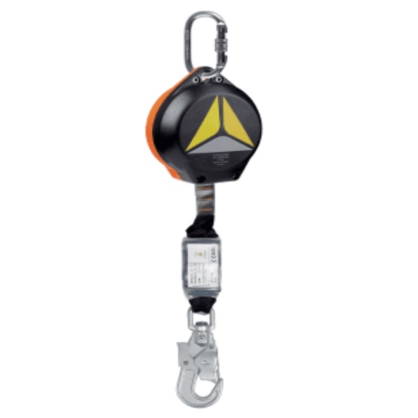 Trava Quedas Termoplastico C/CINTA Poliester 6M Retratil Preto NBR 14628 Carga 150KG Kg Delta Plus