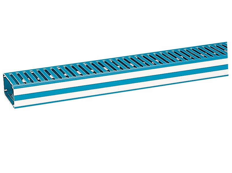 Canaleta PVC Aparente Perfurada sem Divisória 40x60x2000 mm AZ com Tampa