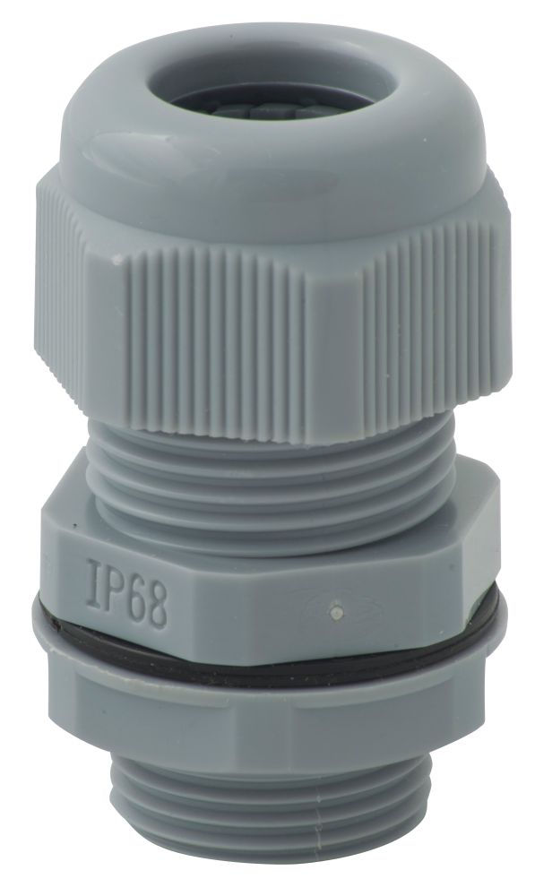 Prensa Cabo PVC PG16 Cinza IP68 Diâmetro do Cabo 10,00-14,00 mm