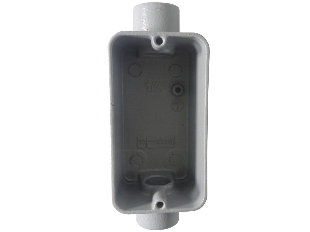 Condulete Alumínio Tipo C 1/2" com Rosca BSP sem Tampa sem Vedação Cinza