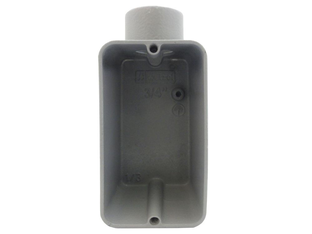 Condulete Alumínio Tipo e 1/2" com Rosca BSP sem Tampa sem Vedação Cinza