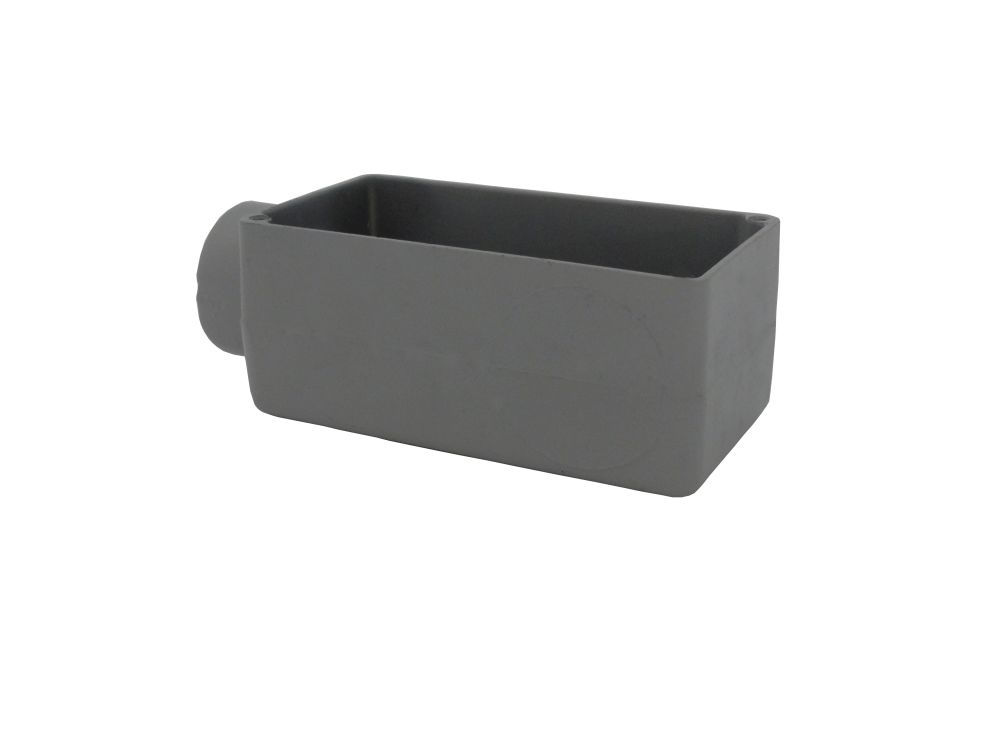 Condulete Alumínio Tipo e 1" com Rosca BSP sem Tampa sem Vedação Cinza