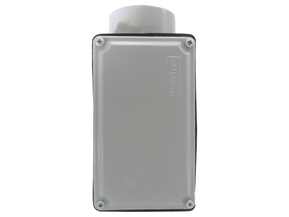 Condulete Alumínio Tipo e 1.1/2" com Rosca BSP com Tampa Cega com Vedação Cinza