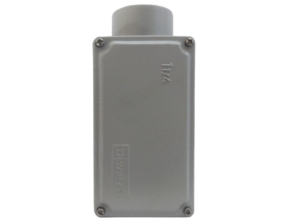 Condulete IP54 Alumínio Tipo E 2" Com Rosca BSP Com Tampa Com Vedação Cinza Com Pintura Epoxi Wetzel S.A