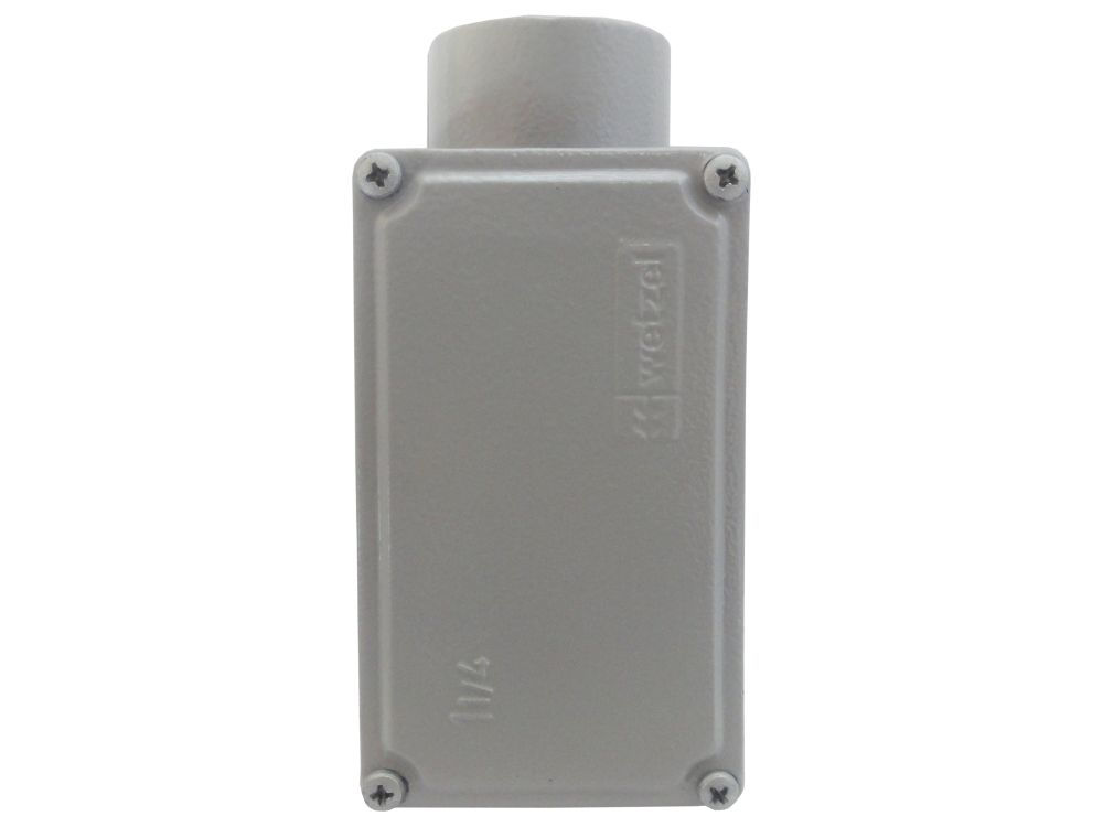 Condulete Alumínio Tipo LB 1.1/4" com Rosca BSP com Tampa Cega sem Vedação Cinza IP20