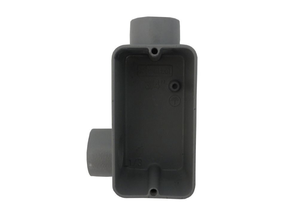 Condulete Alumínio Tipo LL 3/4" com Rosca BSP sem Tampa sem Vedação Cinza