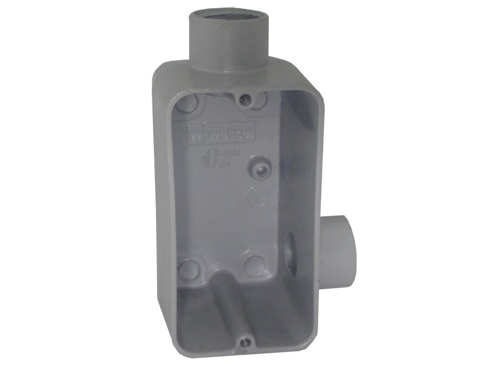 Condulete Alumínio Tipo LR 1/2" com Rosca BSP sem Tampa sem Vedação Cinza