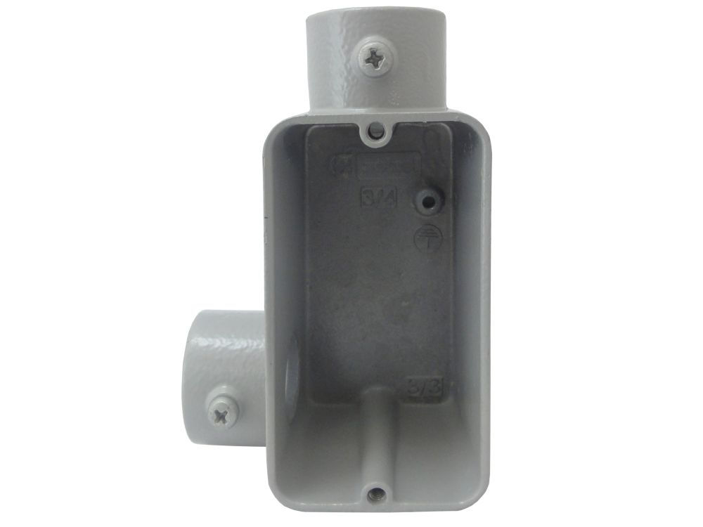 Condulete Alumínio Tipo Llsr 3/4" sem Rosca sem Tampa sem Vedação Cinza