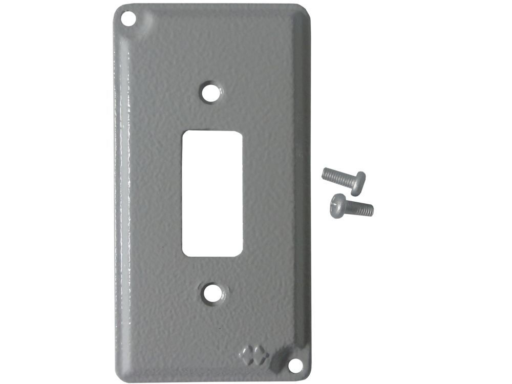 Tampa Alumínio para 1 Tecla para Condulete Cinza 1/2"-3/4" Fixação com Parafuso