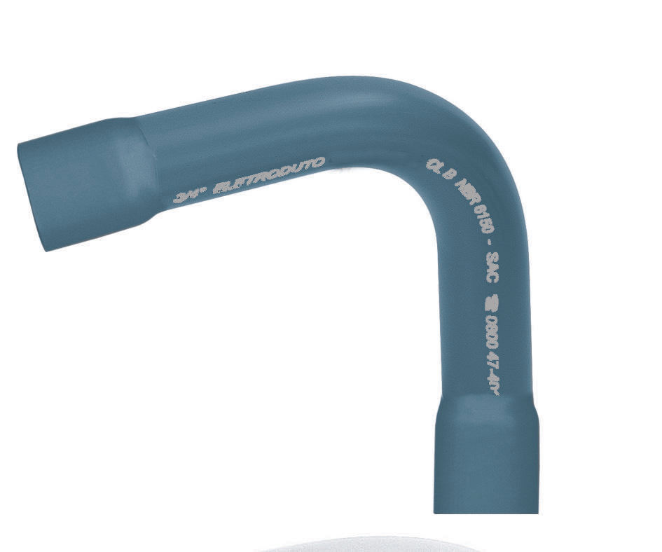 Curva 90G PVC para Eletroduto 1/2" sem Rosca Cinza
