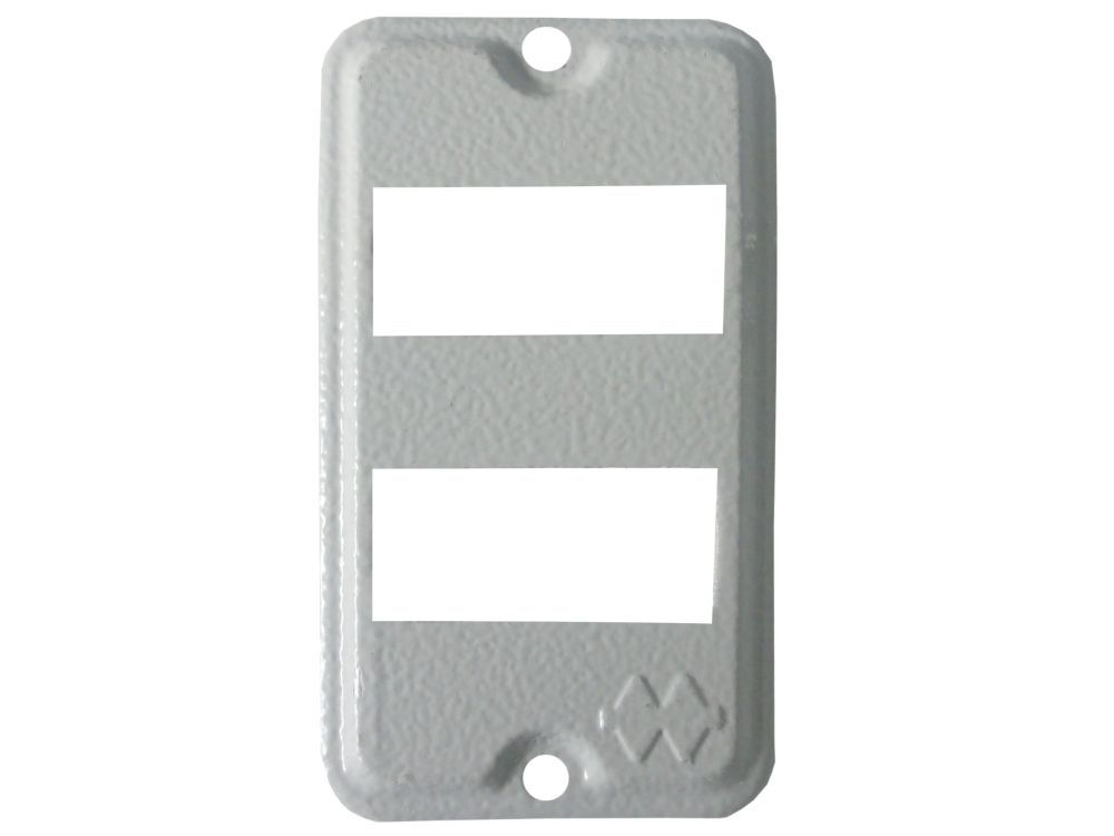 Tampa Alumínio para 2 Teclas Separadas para Condulete Cinza 1/2"-3/4" Fixação com Parafuso