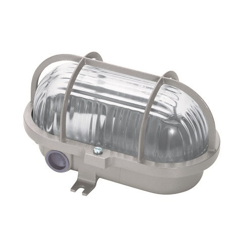 Tartaruga Sobrepor Oval 1x100W para Lâmpada LED Alumínio com Difusor Vidro com Soquete E27 Cinza com Grade