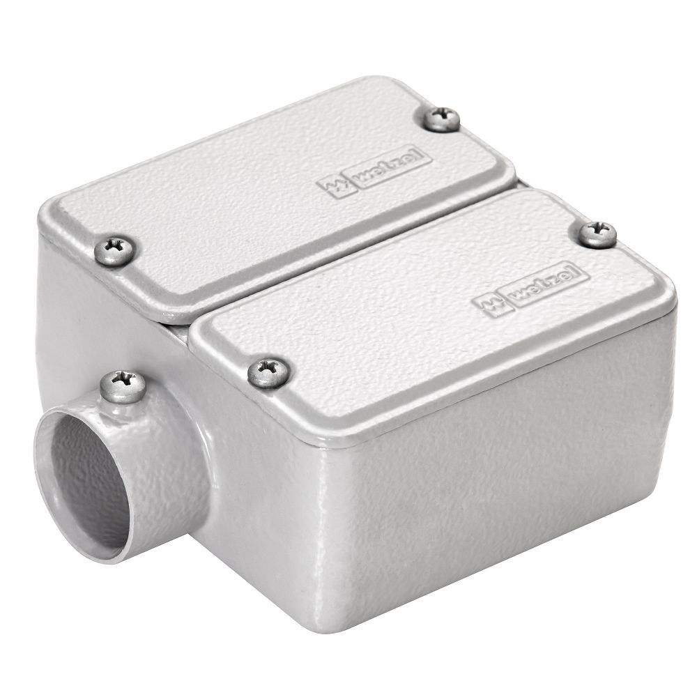 Condulete Alumínio Duplo Edsr 3/4" sem Rosca com Tampa Cega sem Vedação Cinza