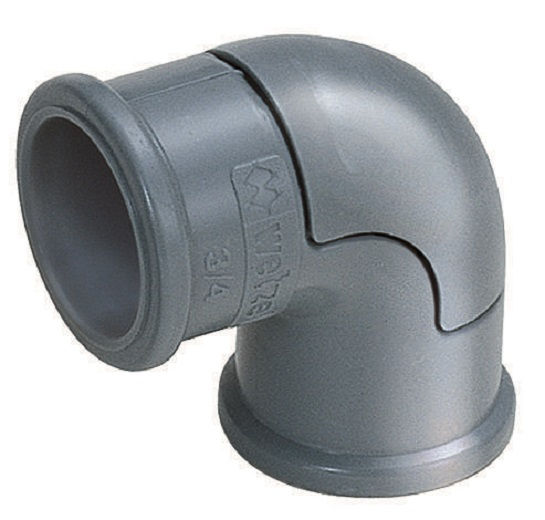 Cotovelo PVC 90G para Eletroduto 1/2" sem Rosca Cinza