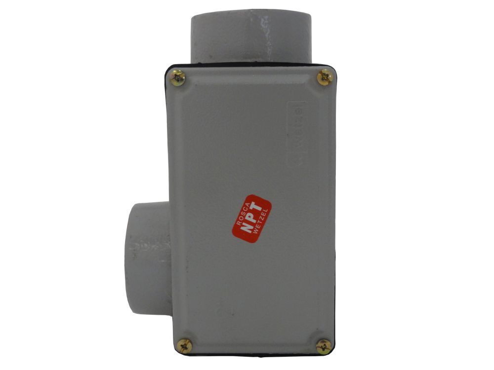 Condulete Alumínio Tipo LL 2" com Rosca NPT com Tampa Cega com Vedação Cinza