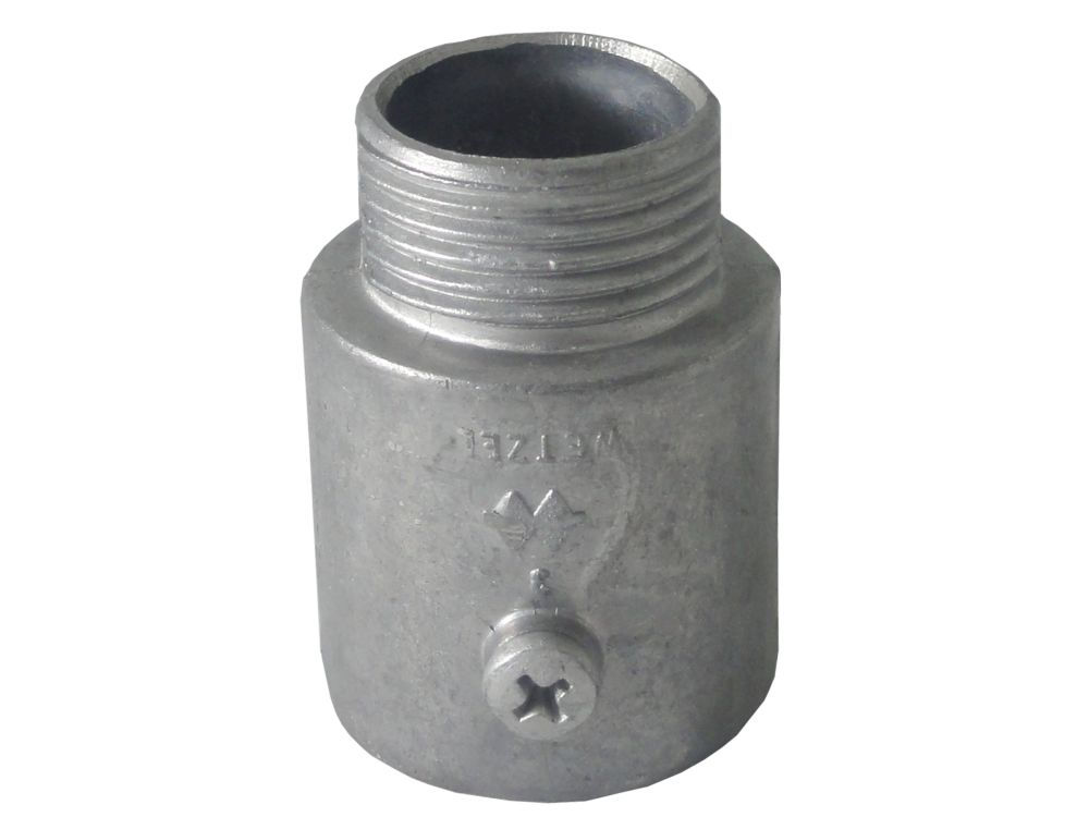 Conector Unidut Cônico Alumínio 1.1/2" com Bolsa e Rosca BSP sem Vedação Linha Profissional