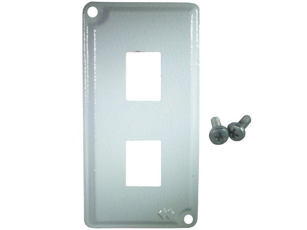 Tampa Alumínio para 2 Tomadas RJ11/RJ45 para Condulete Cinza 1" Fixação com Parafuso