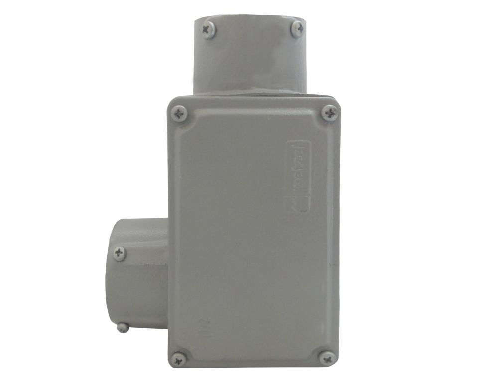 Condulete Alumínio Tipo LL 1.1/2" sem Rosca com Tampa Cega sem Vedação Cinza