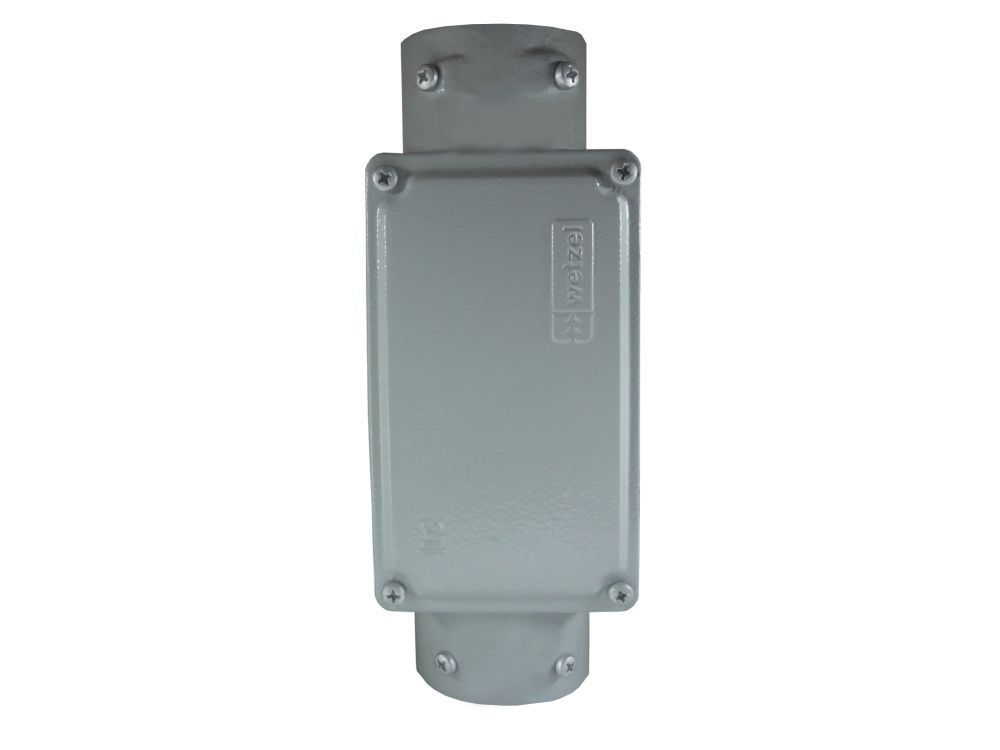 Condulete Alumínio Tipo C 1.1/2" sem Rosca com Tampa Cega sem Vedação Cinza