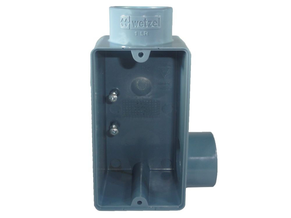 Condulete PVC Tipo LRISR 1" sem Rosca sem Tampa sem Vedação Cinza Tampa Parafusada