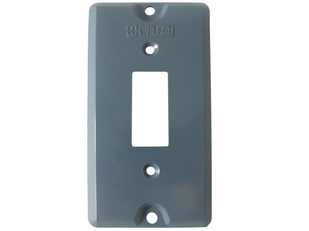 Tampa PVC para 1 Tecla Vertical para Condulete Cinza 1" Fixação com Pressão e Parafuso