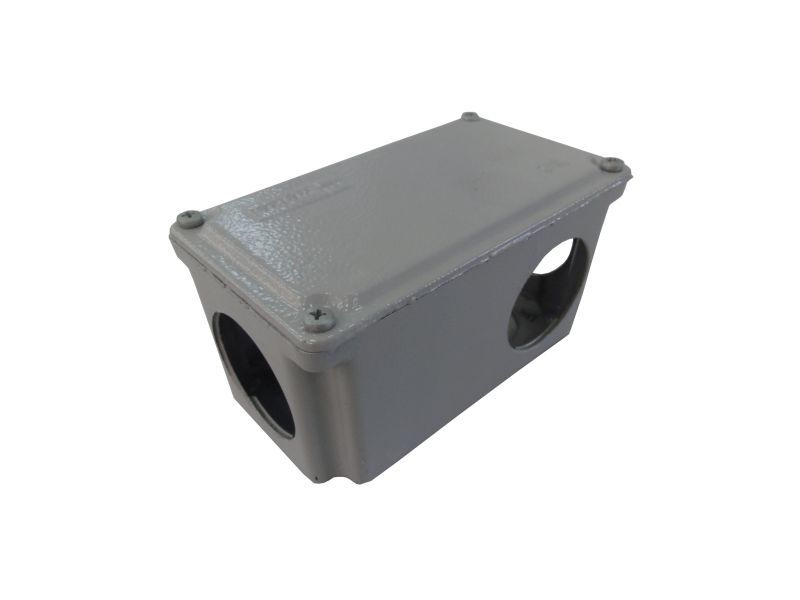 Condulete Alumínio Múltiplo LPW 1.1/4"-1.1/2" com Rosca BSP com Tampa Cega e 2 Tampões sem Vedação Cinza