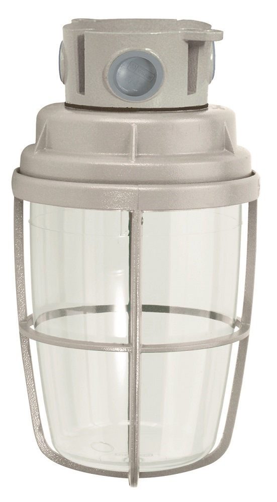 Plafon 200W Alumínio com Soquete E27 com Visor Policarbonato com Grade