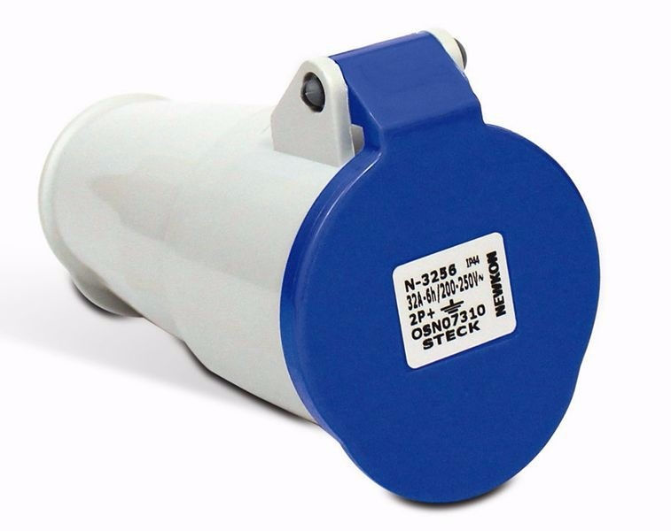 Acoplamento Móvel 2P+T 16A/220VCA Fêmea PVC Azul 6H IP44 Industrial