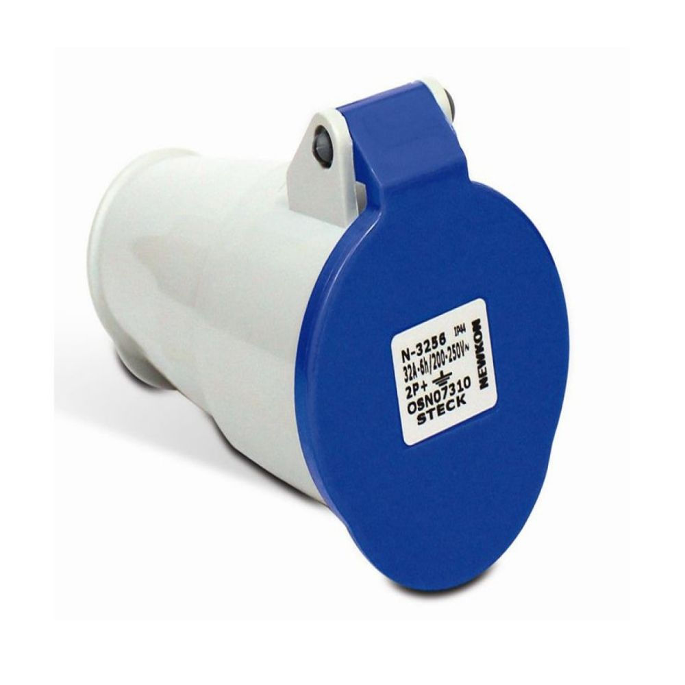 Acoplamento Móvel 2P+T 32A/220VCA Fêmea PVC Azul 6H IP44 Industrial