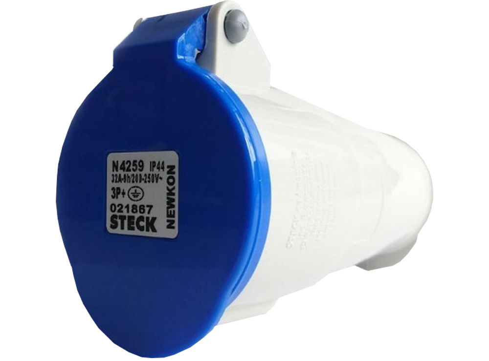 Acoplamento Móvel 3P+T 32A/220VCA PVC Azul 9H IP44 Industrial