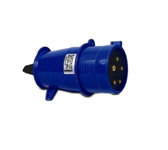 Plugue Industrial 3P+T 32A 220VCA Azul 9H Newkon IP44