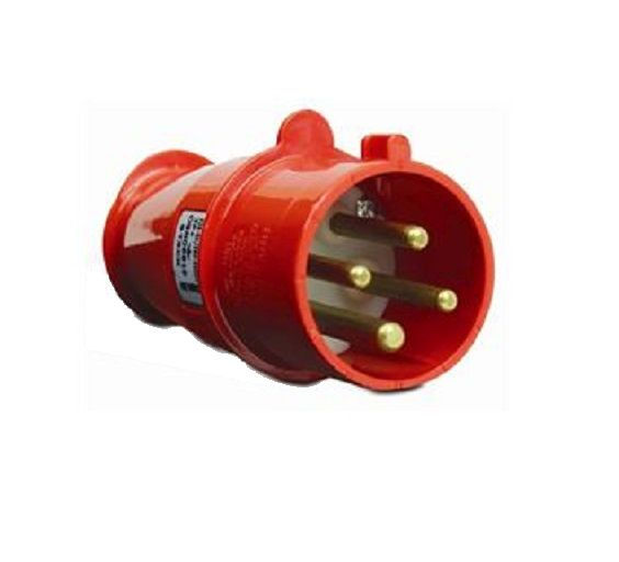Plugue Industrial 3P+T 63A 380VCA Vermelho 6H Newkon IP67