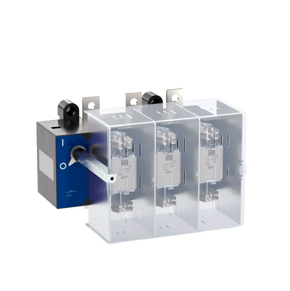 Chave Seccionadora Rotativa RFW Tripolar 160A com Porta Fusível NH 00 com Fixação para Base SOB Carga