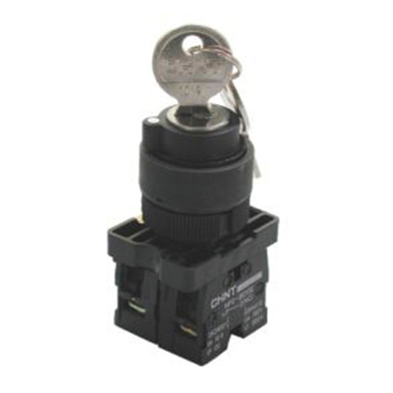 Comutador Comando PVC Yale 22 mm PR Aro Preto 2 Posições com Chave