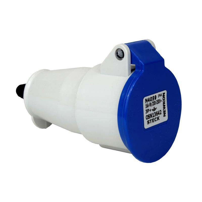 Acoplamento Móvel 3P+T 16A/220VCA Fêmea PVC Azul 9H IP44 Industrial
