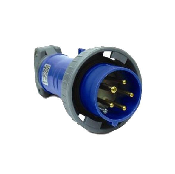 Plugue Industrial 2P+T IP 67 16A 220VCA Azul 6H Shock Tite