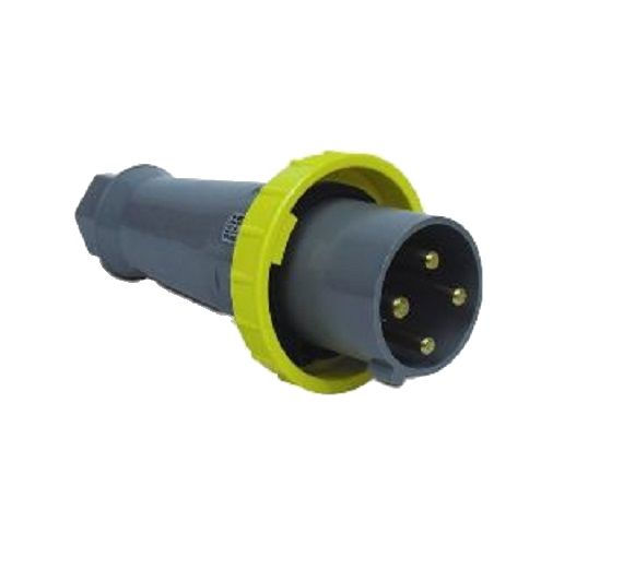 Plugue Industrial 3P+T 63A 220VCA Azul 9H PVC Brasikon