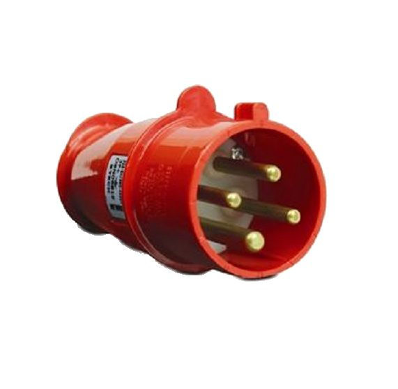 Plugue Industrial 3P+T+N 16A 380/440VCA Vermelho 6H Newkon