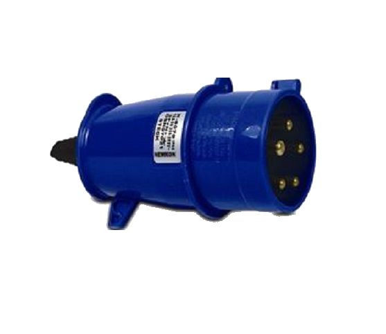Plugue Industrial 3P+T+N 16A 220VCA Azul 9H IP44