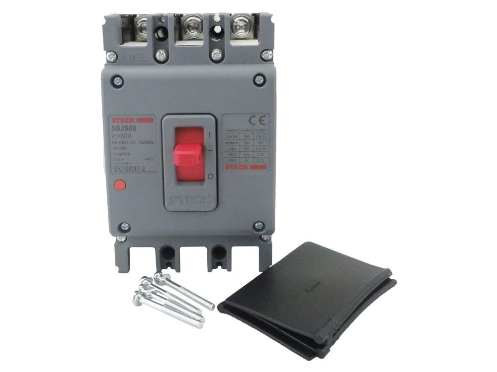 Disjuntor Termomagnético Fixo Tripolar Sdjs 80A 39 KA/30 KA 220/380VCA Caixa Moldada