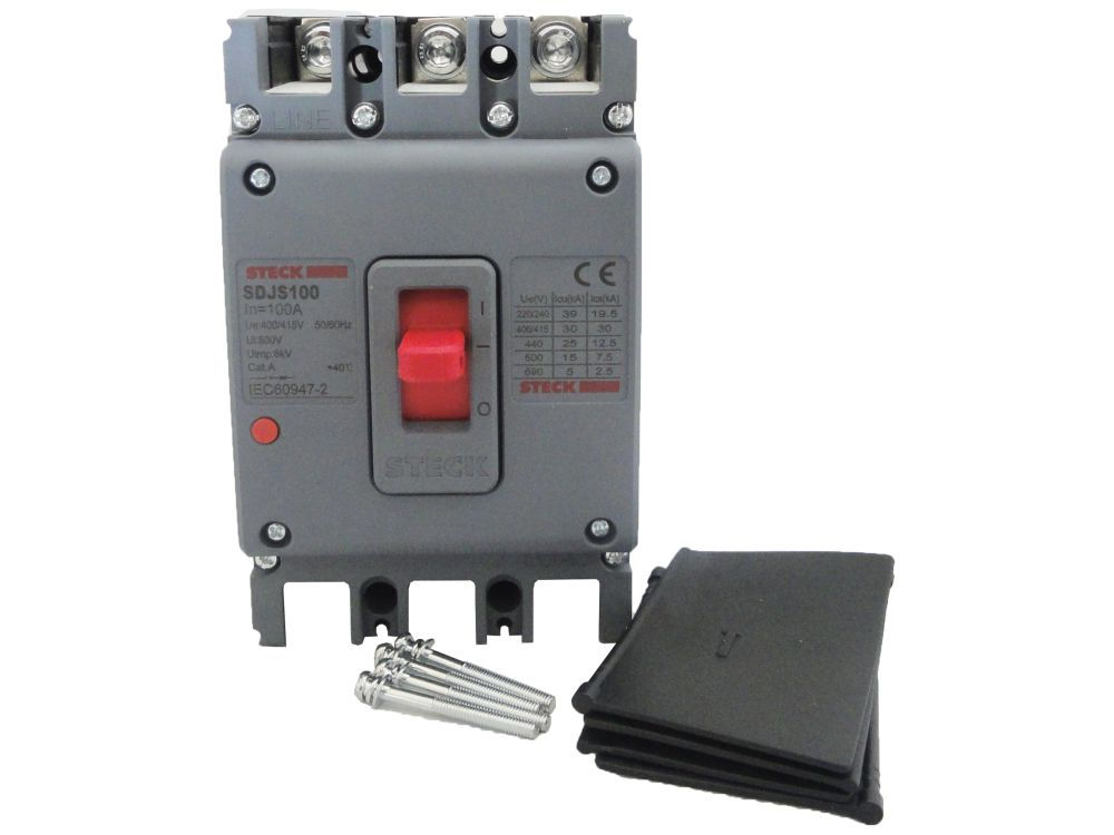 Disjuntor Termomagnético Fixo Tripolar Sdjs 100A 39 KA/30 KA 220/380VCA Caixa Moldada