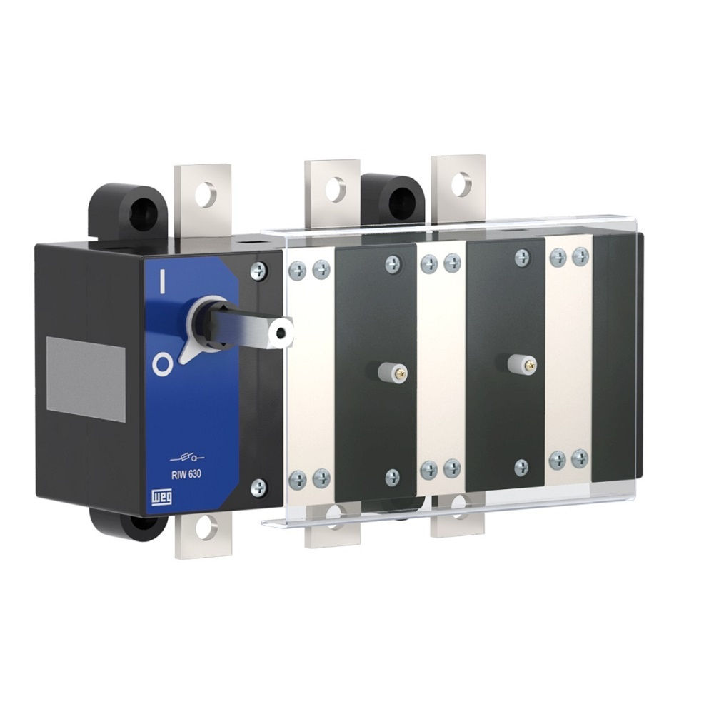 Chave Seccionadora Rotativa RIW Tripolar 630A sem Porta Fusível com Fixação para Base SOB Carga