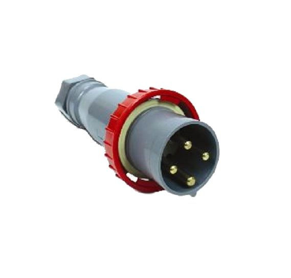 Plugue Industrial 3P+T 125A 380VCA Vermelho 6H Brasikon IP67