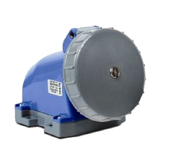 Tomada PVC 3P+T Sobrepor Industrial 32A/220VCA com Tampa Azul Shock Tite IP67